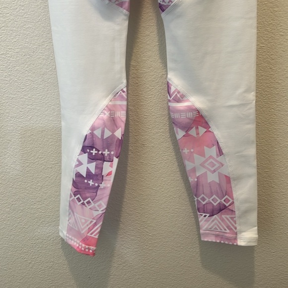 Hera Hero Women's High Waist Seamless Acid Wash Leggings in white/Pink NEW - Picture 9 of 12